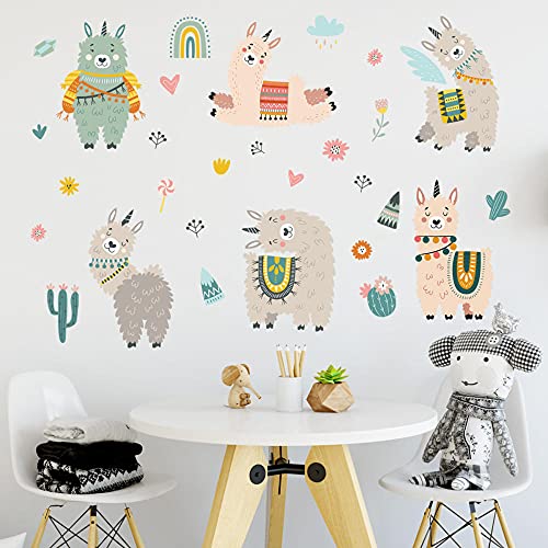 Wall Decal Stickers Removable Vinyl Mural Home Office Decor Library Wall White Plane 30 X 60cm(2 Sheets), Grey Alpaca - Image 3