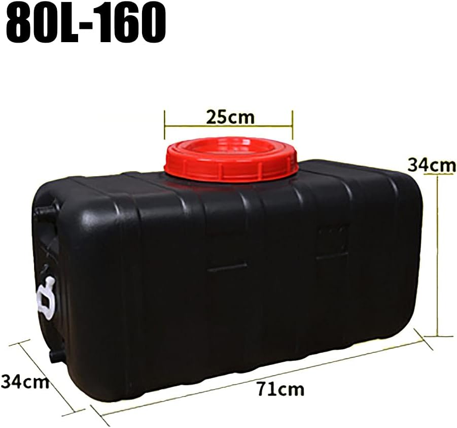Water Tank Outdoor Travel Multifunctional Water Tank Black 80L 120L Camping Square Barrel Plastic Bucket Portable Water Container Acid and Alkali Industrial Chemical Barrel(Size:80L,Color:2)