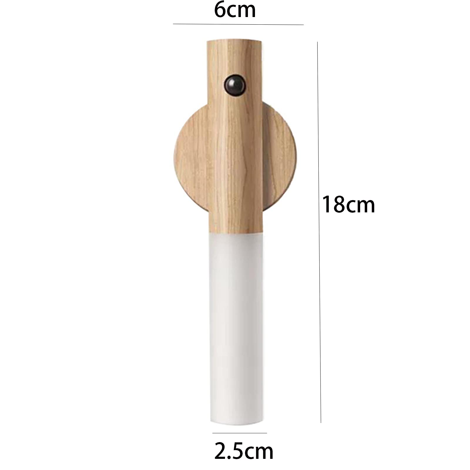 Lámpara de pared LED de madera con interruptor Lámpara de pared interior moderna Sensor de movimiento Luces de aplique inalámbricas recargables por USB Luz nocturna magnética sin perforaciones 3000 K