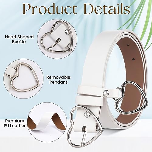 TXIN Heart Buckle Belt Fashion Punk Waist Belt Skinny Waist Band Strap for Women Girls Dress Jeans3