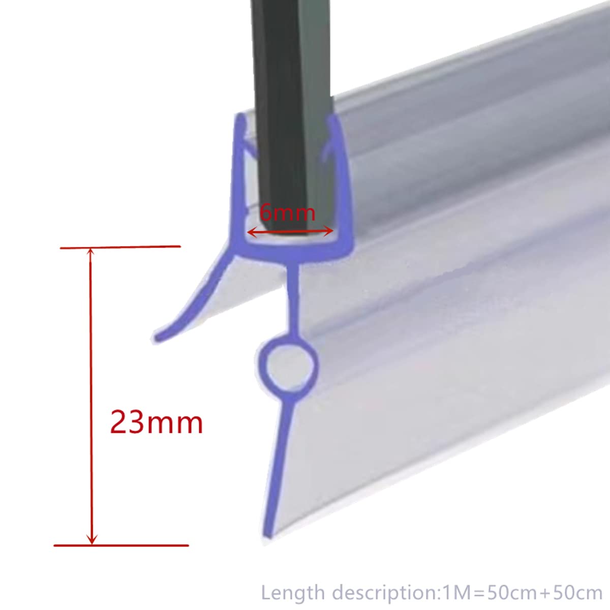 Queenbox 27.56" Shower Door Bottom Seal Strip - 2 Pack, Fits 3/8" Glass, Waterproof & Noise Proof - View #7