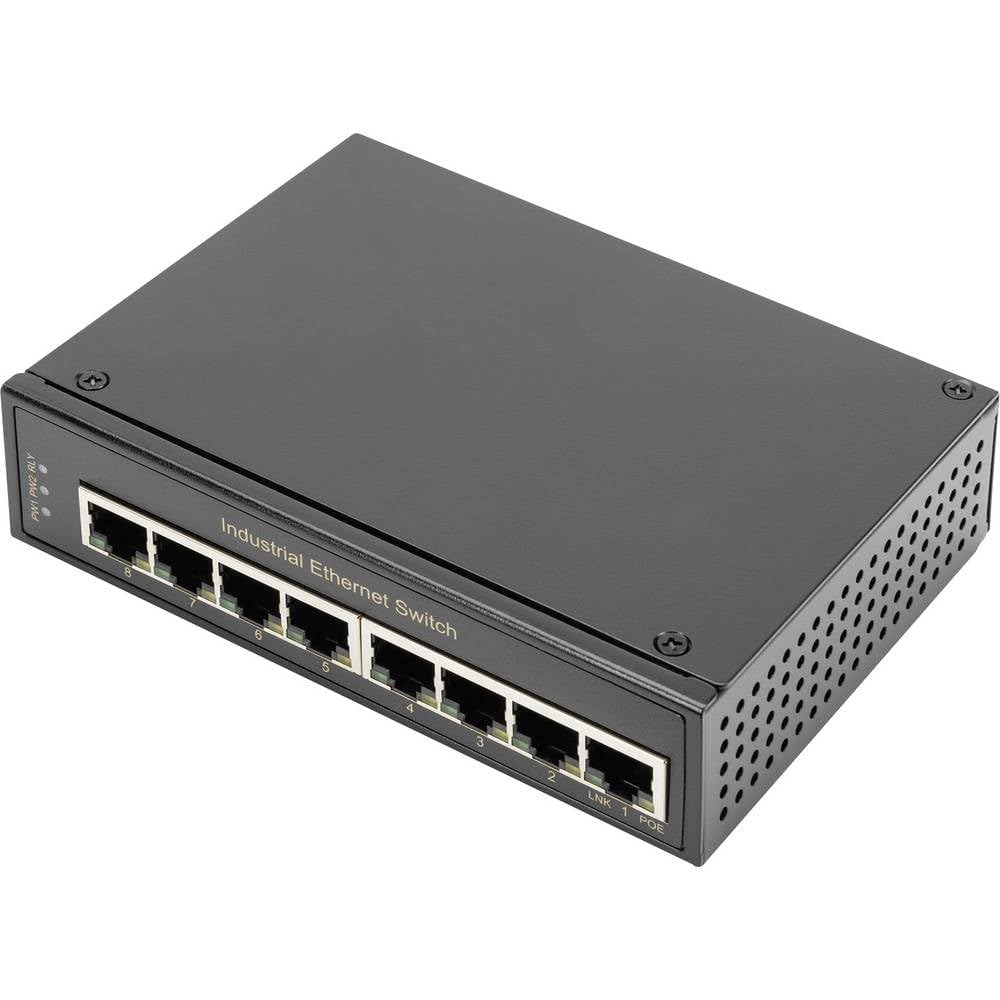 DIGITUS Industrieller 8-Port Gigabit Switch 1 Gbps Ethernet