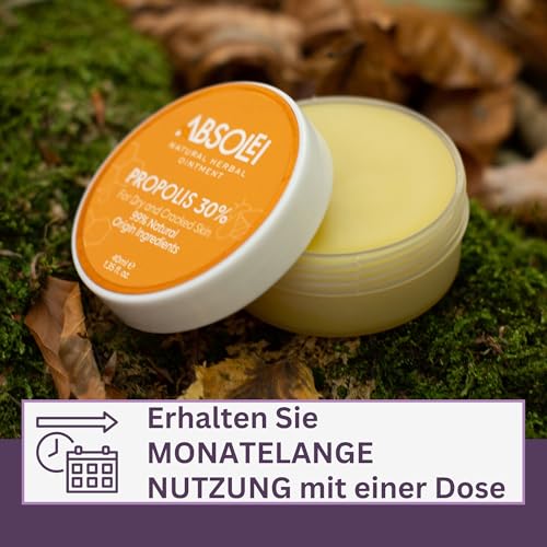 Absolei Propolis Salbe, Natürliche 30% Propolis Salbe für Juckende, Trockene und Rissige Haut, 40 ml (1er Pack)