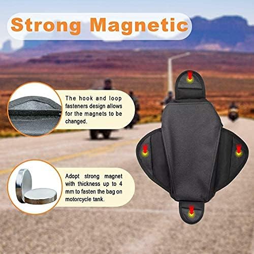 Motorcycle Waterproof Tank Bag Oxford Magnetic Saddlebag Black Universal Motorbike Bags Travel Tool Tail Luggage with USB Charger LED Voltage Display
