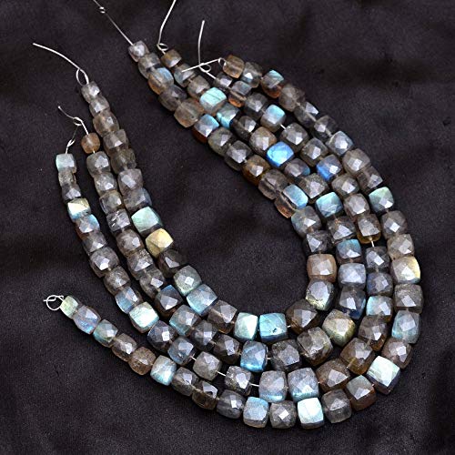 Perles de Labradorite naturelle AAA contre les reflets ternes : l'éclat High Fire en cube facetté
