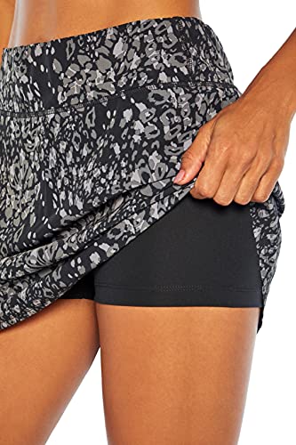 Marika Women\'s Standard Gia Skort, Black Animal Mix, Medium
