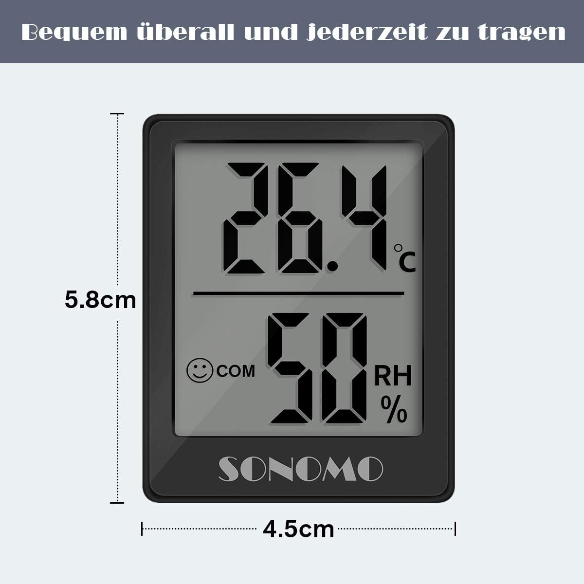 Sonomo Zestaw Termometrów, Czarny, 3 sztuki