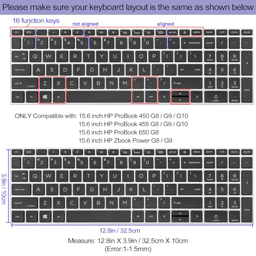 Protectores de teclado de silicona para HP ProBook 15.6" miniatura 2