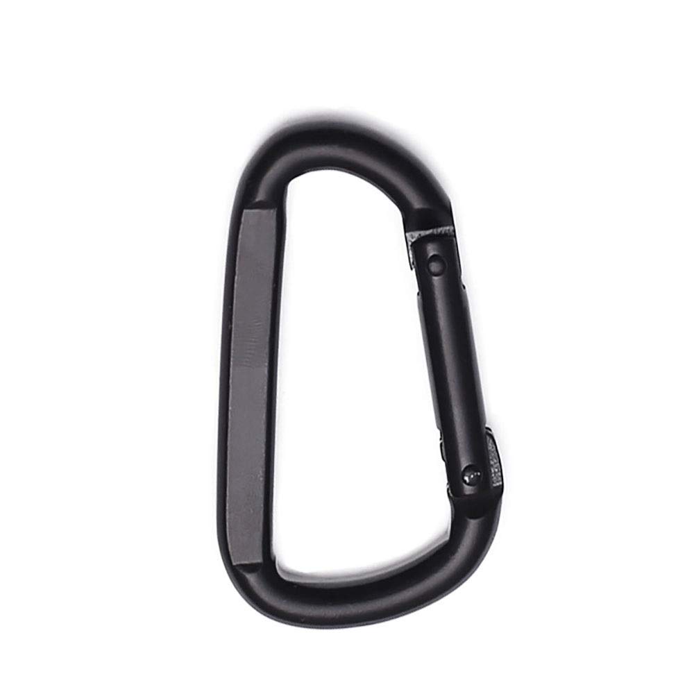 Mousqueton d'escalade verrouillable Anneau en D Mousqueton de Verrouillage en Acier Inoxydable Lien Rapide pour la pêche Intensive Randonnée Voyage Camping Mousqueton Clip de Fixation (Color : Black