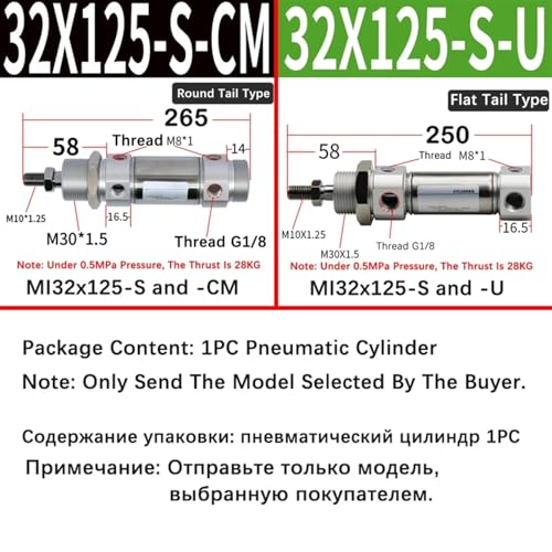 Piston de vérin pneumatique MI32-125-S étanchéité haute performance - 3