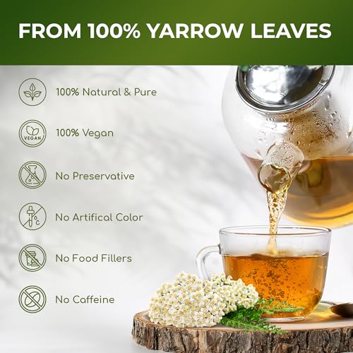 Image of TOG999, Yarrow Tea Leaves 8oz | Premium Herbal Tea | Naturally Aromatic, Freshly Packed Loose Leaf Yarrow | Sustainably Sourced, Non-GMO, No Additives - Ideal for Daily Herbal Brewing