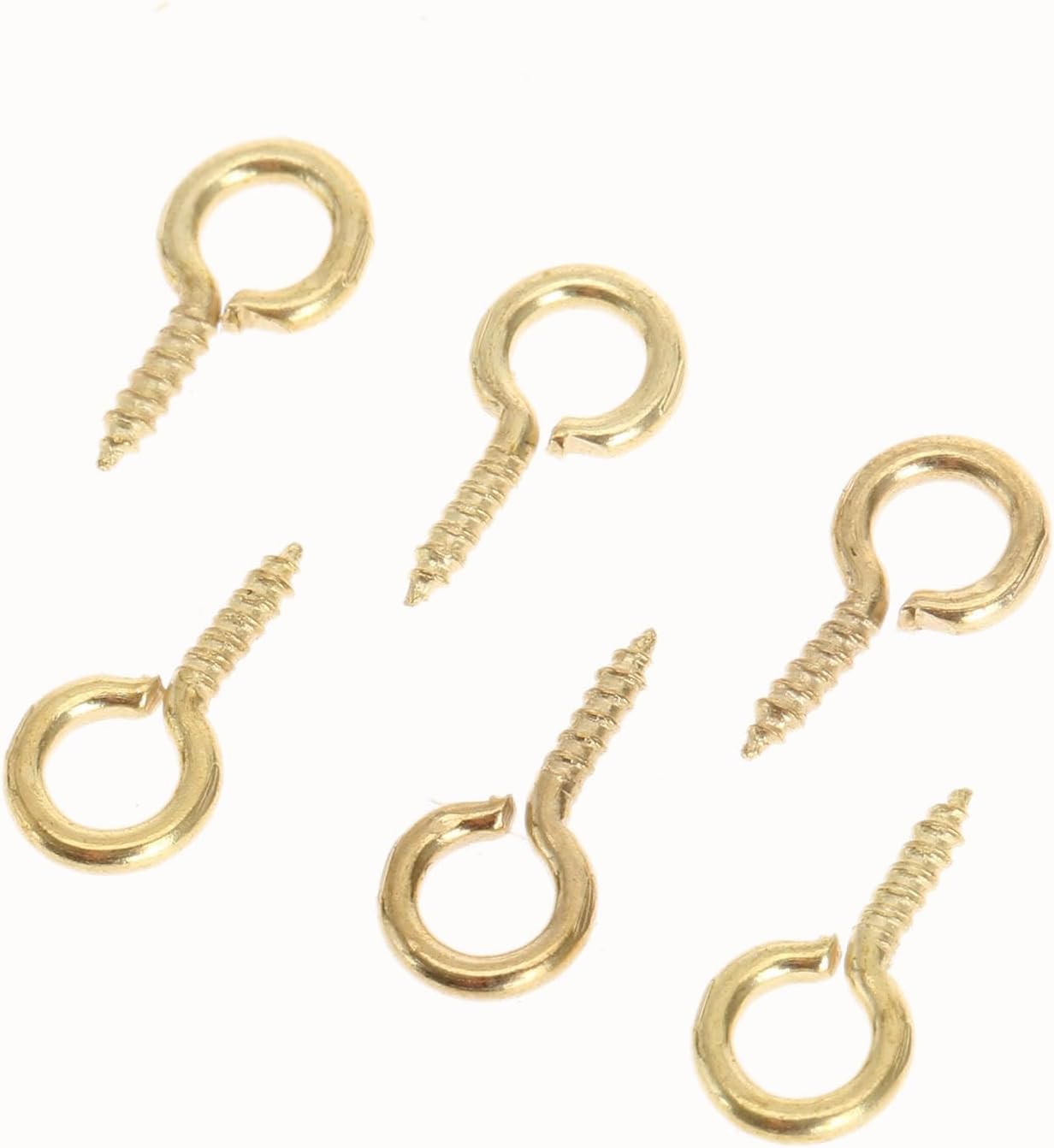 200Pcs Mini Eye Pins Eyelets Small Nails Metal Hooks Gold/Silver Screws Clasps Jewelry Findings Threaded Hardware 0#/03#/04#/05# - (Color: Gold 03)