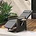 COSTWAY Gartensessel mit Liegefunktion, Rattansessel mit Kissen & Verstellbarer Rückenlehne, Liegestuhl mit hochklappbarem Beistelltisch, Liegesessel, Relaxsessel für Terrasse, Garten, Balkon (Grau)