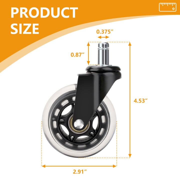 Image of HDW302 3 inch Swivel Caster Wheel with Brake for Traeger Pellet Grills