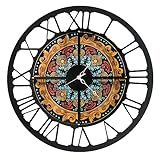 Arti & Mestieri Maiolica - Orologio da Parete di Design 100% Made in Italy - in Ferro, Diametro 60 cm (notte e nero)