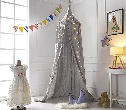 A LOVE BRAND 94.5Ã—19.6 Inch Bed Canopy Cotton Net for Kids, Grey