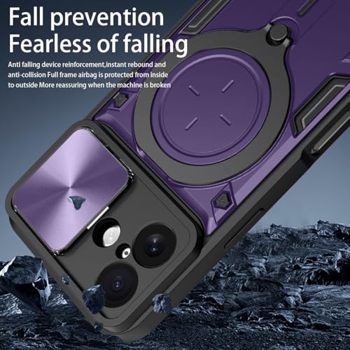 Coque iPhone 17 magnétique Asuwish coulissante avec anneau de support - 5