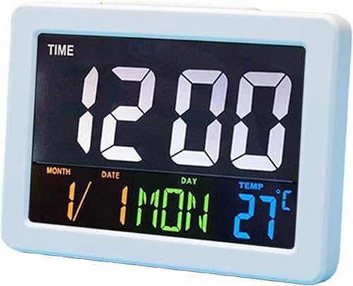 Chesoon Reloj despertador digital con pantalla LED grande con calendario de temperatura, fecha, hora de 1224 horas, cable USB alimentado para