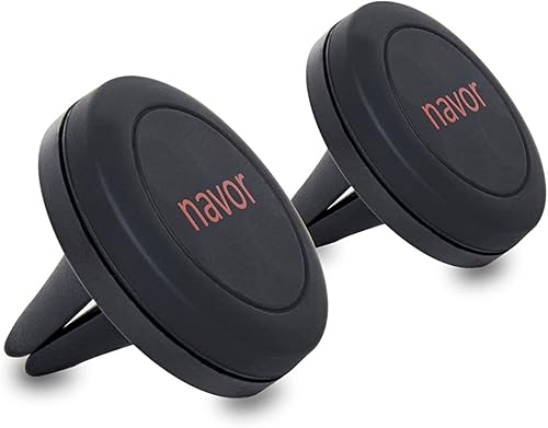 Navor Soporte magnético universal para ventilación de aire en negro, paquete de 2, compatible con iPhone 7 Plus, soporte magnético para teléfono