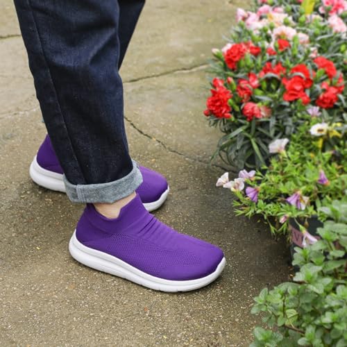 Image of STQ Wide Toe Box Walking Shoes for Women Slip On Breathable Sock Sneakers