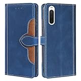 For Xperia 10 IV ケース 手帳型 For エクスぺリア 10 IV SOG07/SO-52C カバー COCOCLOUD 高級PUレザー 肌のような手触り 横置きスタンド機能 2枚のカードを収納 マグネット搭載 耐衝撃 ハンドメイド 高質感皮革 ブルー