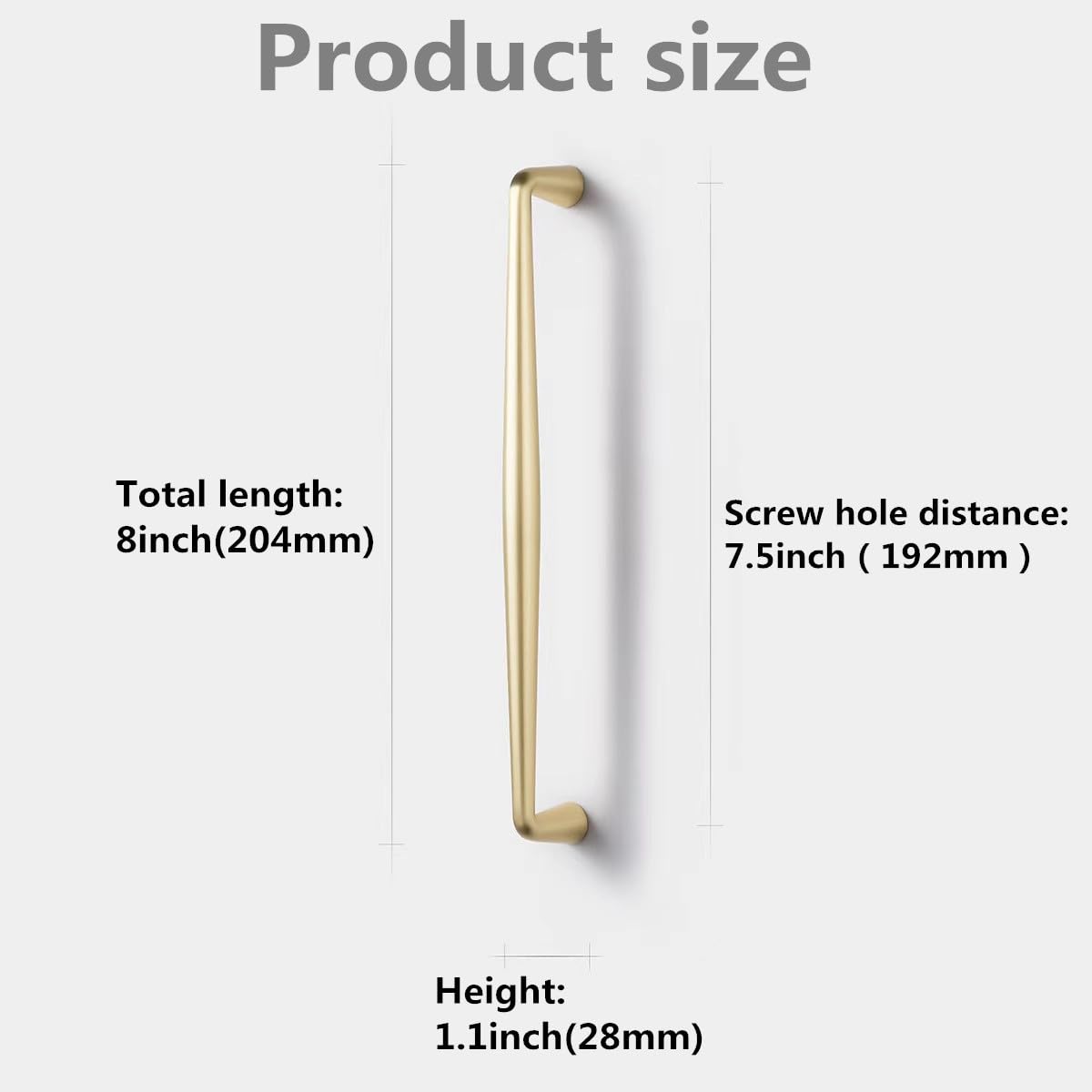 SYZOW 6 Pieces Gold Cabinet Handles, Kitchen Handles 192 mm, Gold Kitchen Handles - Handles Handles for Furniture Handles - Image 2