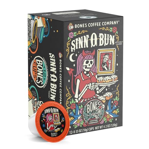 Best Coffee for Bunn Coffee Maker: Discover Flavorful Brews for Every Taste 8 Bones Coffee Company Sinn-O-Bunn, Cinnamon Roll Flavored Coffee Pods, Low Acid Medium Roast Single-Serve Bones Cups, Compatible with 1.0 & 2.0 K-Cups Brewers Coffee Maker, 12 Count