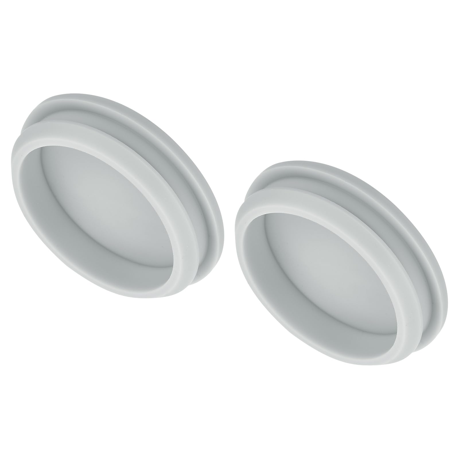 MECCANIXITY 2pcs Silicone Snap in Locking Hole Plugs,48.6mm/1.9 Inch Mounting Diameter Narrow Groove Width 5mm Panel Seal Cover Round for Kitchen Bulkheads Waterproof Sealing Plugs Grey