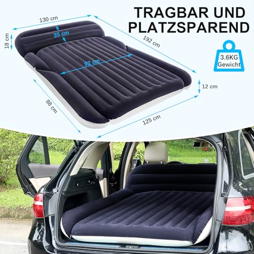 KMZ SUV Luftmatratze mit 2 Kissen – Dickere und Beflockung Auto-Bett – Bewegliche Reisen Matratze für Camping & Outdoor… – Ansicht 6