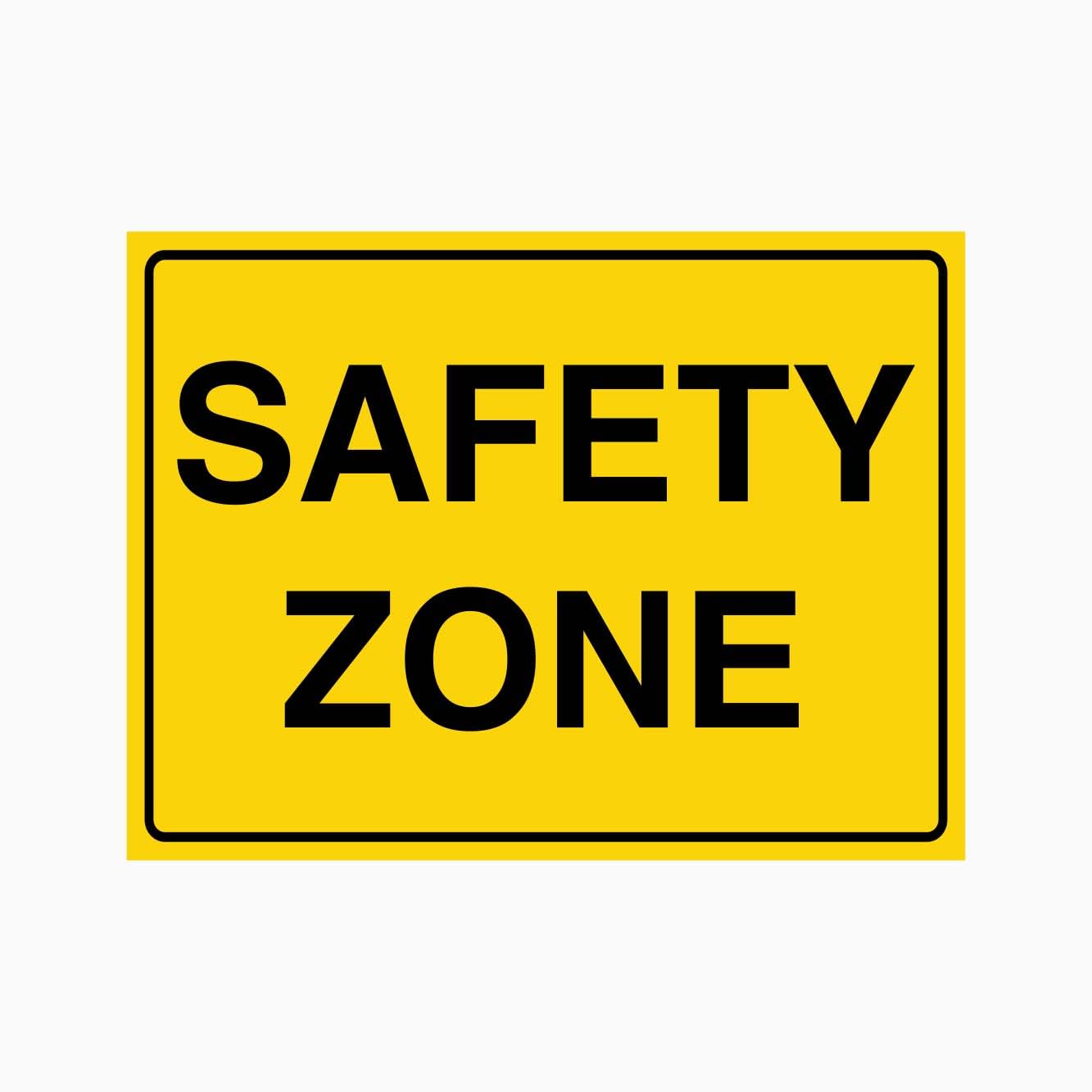 SAFETY ZONE Sign, 12x8 Inch Metal Tin Sign, Safety Area Indication Plaque for Workshops and Industrial Premises