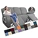 YEMYHOM 8 Pieces Stretch Recliner Sofa Cover Latest Jacquard Reclining Couch Cover with Side Pocket Anti-Slip Fitted 3 Cushion Furniture Slipcovers with Elastic Bottom (Sofa Recliner, Light Gray)
