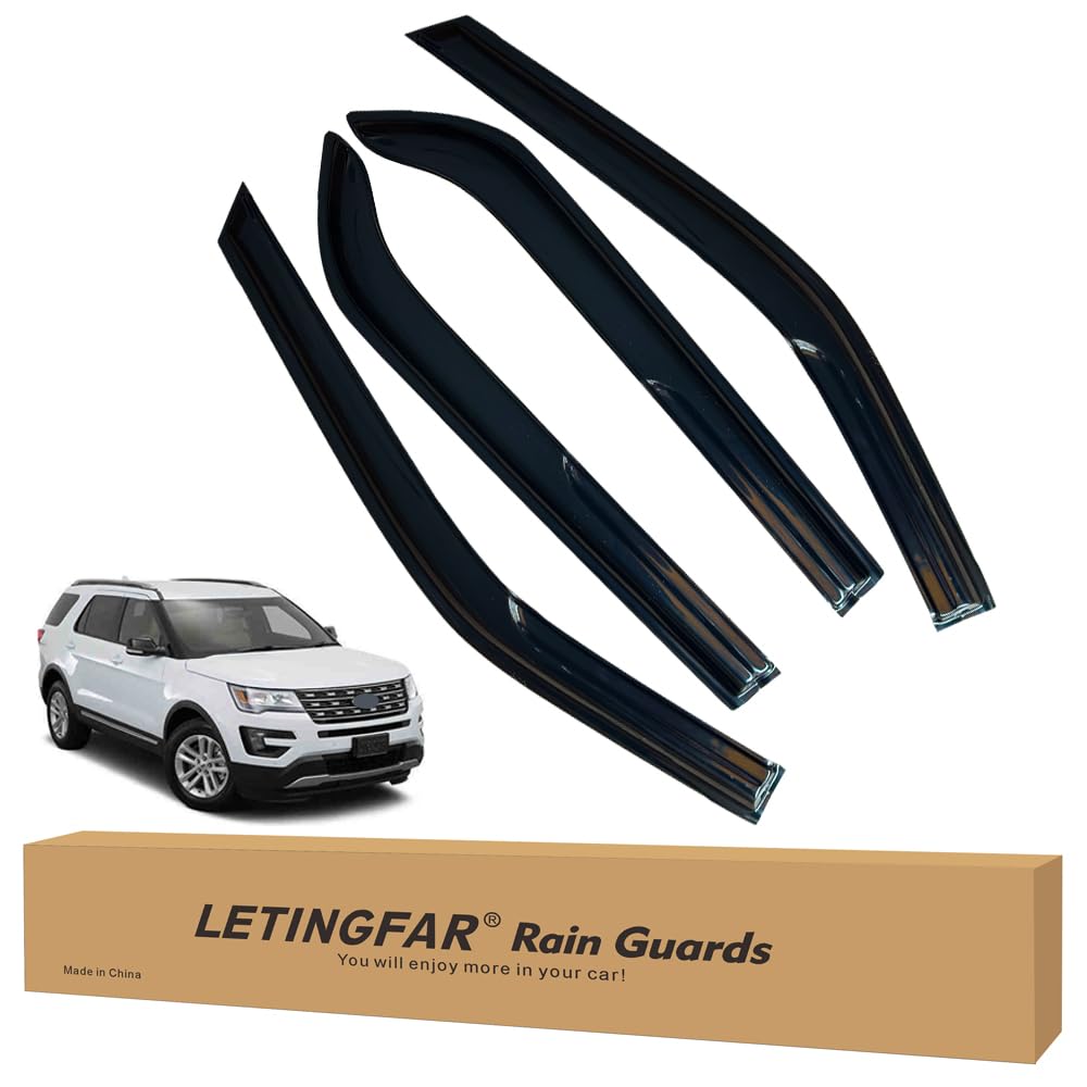 Window Visors Rain Guards for Ford Explorer 2011 2012 2013 2014 2015 2016 2017 2018 2019 Accessories, Wind Deflectors Vent Shades for Ford Explorer