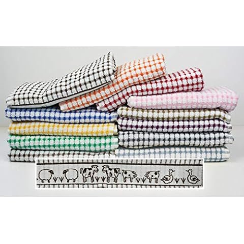 Musbury FabricsTunstead Farm Estate Animal Collection 100% Cotton Terry Tea Towel (each)- Aubergine Cover