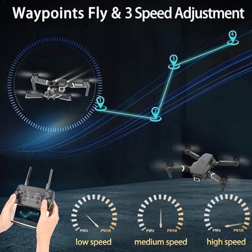 Image of Foldable-drone-with-hq-wifi-camera-remote-control-for-kids-quadcopter-with-gesture-selfie-flips-bounce-mode-app-one-key Take-off-multicolor (E88) (C3)