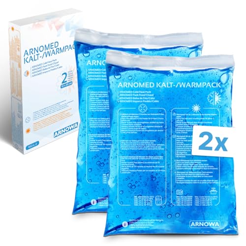 2x Compresas frías de gel reutilizables ARNOMED® 12x20cm, compresas frías y calientes reutilizables y aptas para microondas, almohadillas frías de gel, compresas frías, almohadillas frías