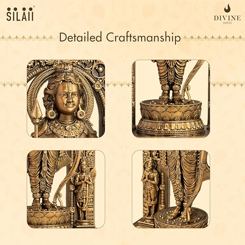Image of SILAII Ayodhya Ram Lalla Idol 12 Inch | Shri Ram Murti for Home Pooja, Mandir | Antique Bronze & Artistically Crafted | Spiritual Decor & Religious Gift