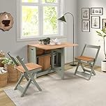 Seconique Santos Butterfly Dining Set in Green/Distressed Waxed Pine