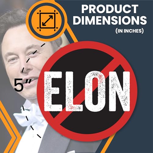 Image of Magnet Me Up No Elon Car Magnet Funny Anti-Tech Billionaire Fridge Decor, Political Satire Magnetic Decal, Round 5-Inch UV-Printed Durable Vinyl, Weatherproof, Made in USA