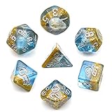 PERFEKT FÜR EINSTEIGER UND ANFÄNGER - Mit dem 7-teiligen Pen & Paper Würfelset erhältst du alle Würfel, welche du für nahezu alle Spielsysteme benötigst. Ideal als Starter-Set. Mit kleinen Muscheln, Sand und vielleicht auch einer Goldmünze im Inneren