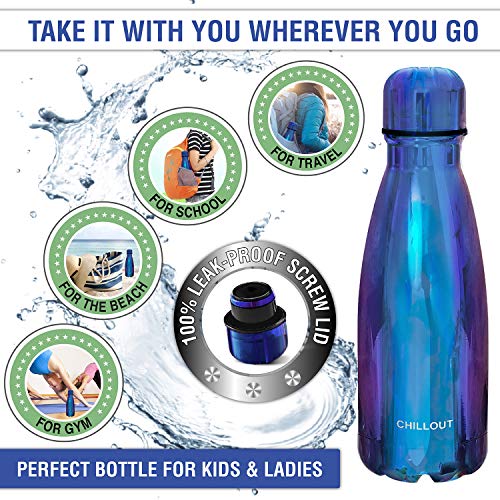 Image of CHILLOUT LIFE 12oz Kids Insulated Stainless Steel Water Bottle, Leak Proof