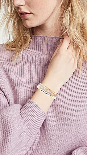 MAMA Bracelet Dainty Gold Crystal Beaded Bracelets Set for Women Stackable 14K Gold Plated Beads Nature Stone Layered Stretch Bracelets Mother's Day Gifts for Mom Grandmom4