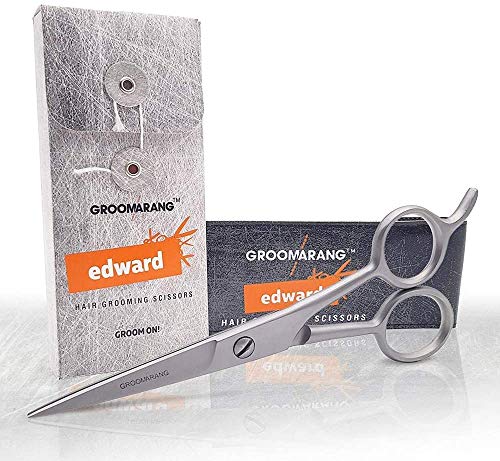 Hairdressing Scissors Groomarang Edward Barber Scissors - Professional Hair Cutting Scissor for Hair & Beard Styling, Trimming & Grooming - Made from German Stainless Steel