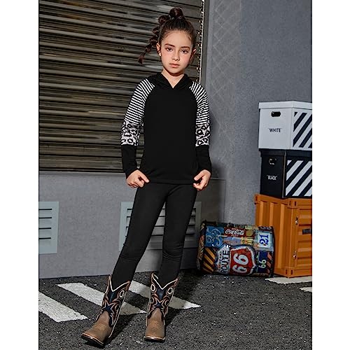 Perfashion Girls Long Sleeve Shirt Hoodie Active Tee Pullover Top with Thumb Hole Workout Running 6-15Years4