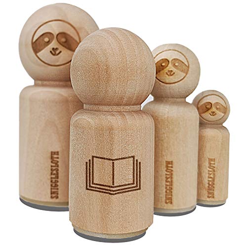Open Book Reading Symbol Rubber Stamp for Stamping Crafting Planners - 1/2 Inch Mini