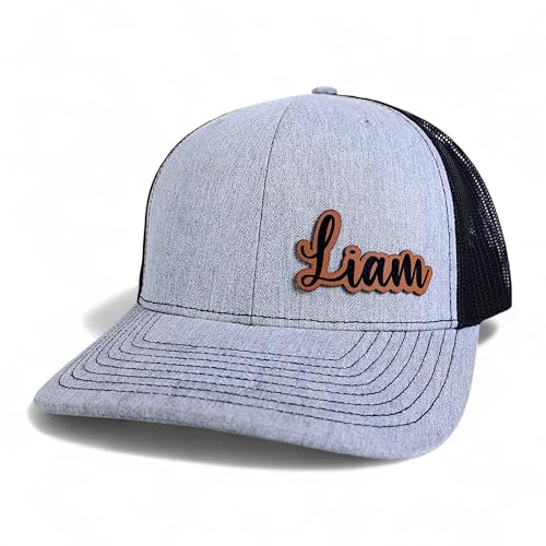 Custom Kids Name Hat with Script Font, Personalized Trucker Cap for Boys or Girls, Adjustable Toddler Hat for School, Birthdays, or Everyday Wear Black