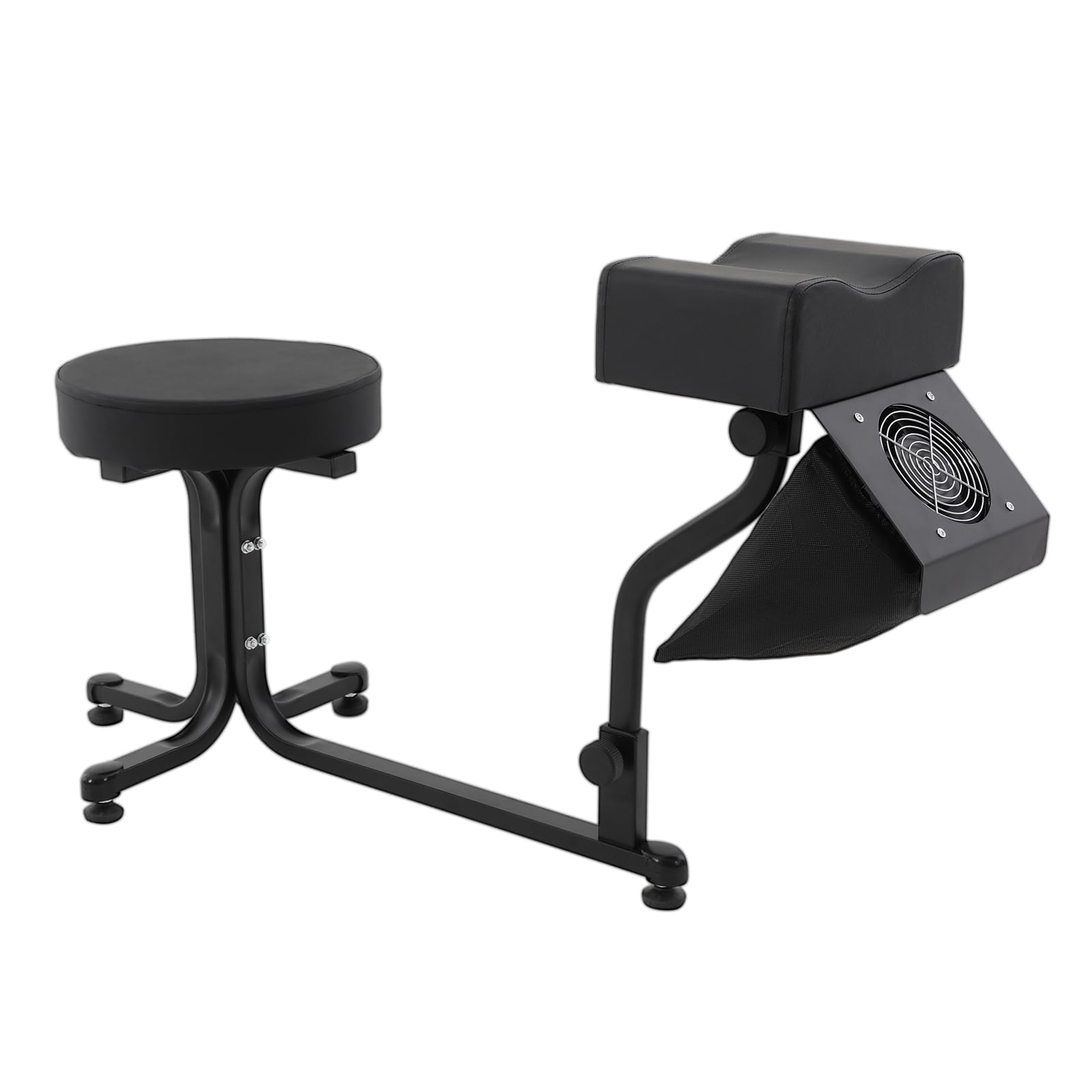 Treeisland Taburete de Pedicura con Aspiradora 2 en 1, Reposapiés Negro para Salones de Uñas
