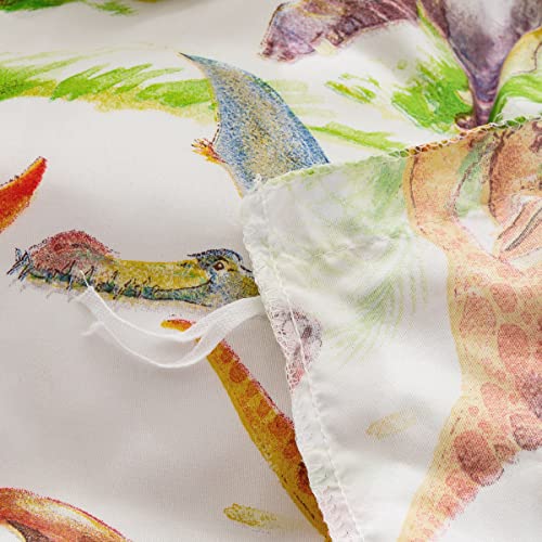 Feelyou Dinosaur Bedding Set For Boys Girls Reversible Dinosaur Bedding Kids Duvet Cover Full 3 Pieces Cute Cartoon Dino Bed Set,1 Comforter Cover+2 Pillowcase, Soft Dino Decor Comforter Cover #TOP5