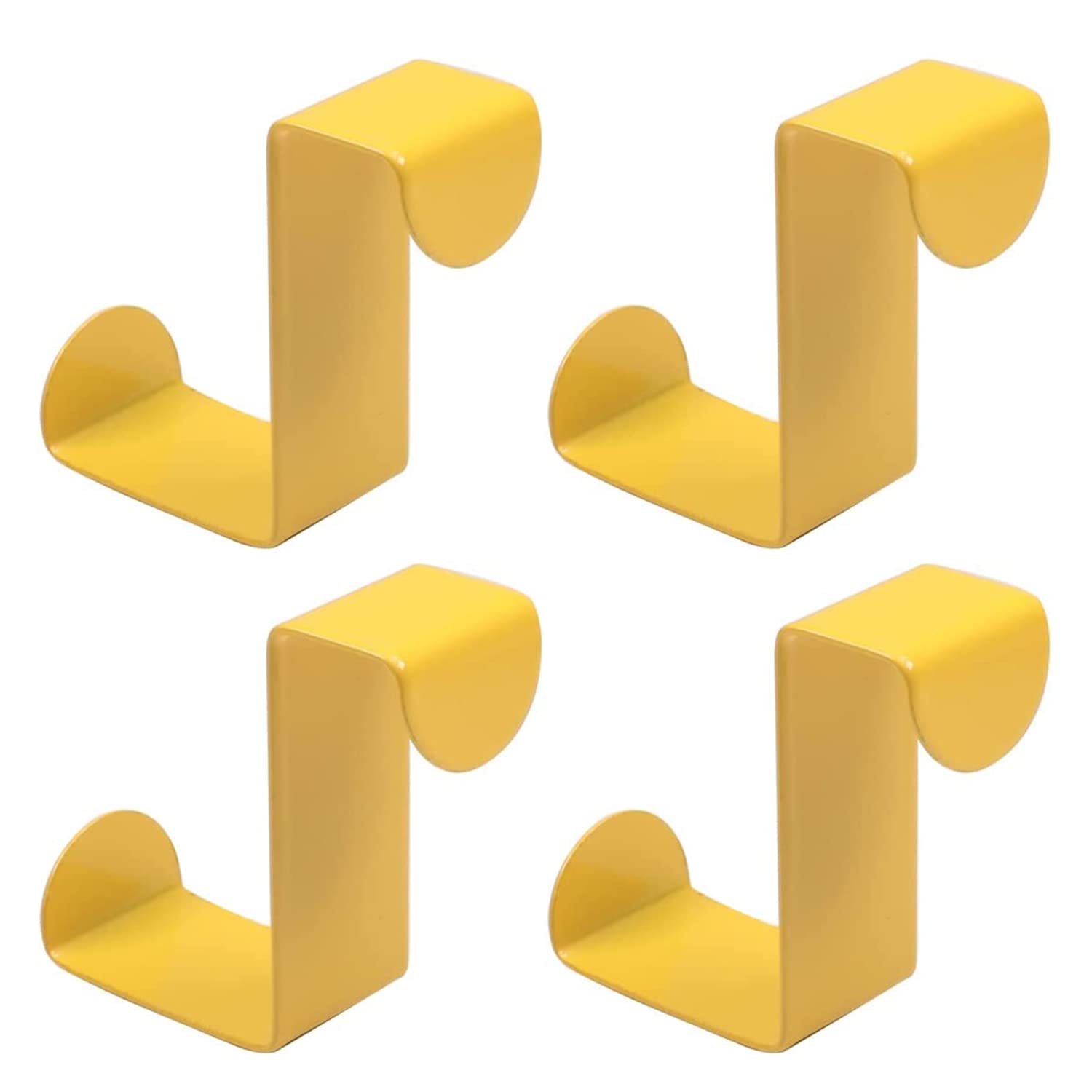 MroMax Stainless Steel Over Door Hook Reversible Z-Shaped Hanging Hooks 67mm x 26mm yellow 4pcs