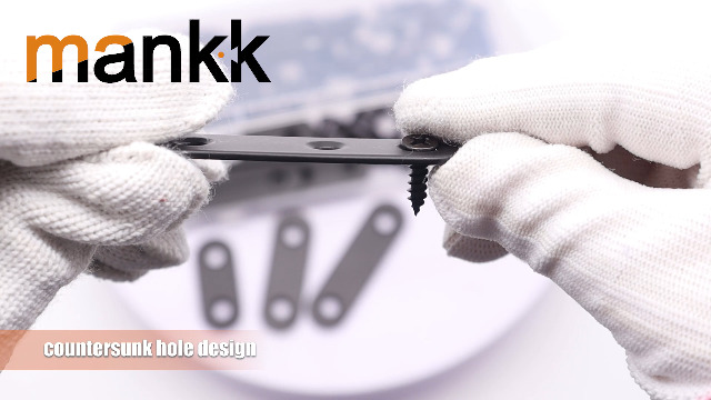 Image of mankk 86PCS Black Straight Flat Metal Bracket Mending Plates Stainless Steel Flat Brace Brackets Fixed Connecting Plate for Wood Repair Fixing