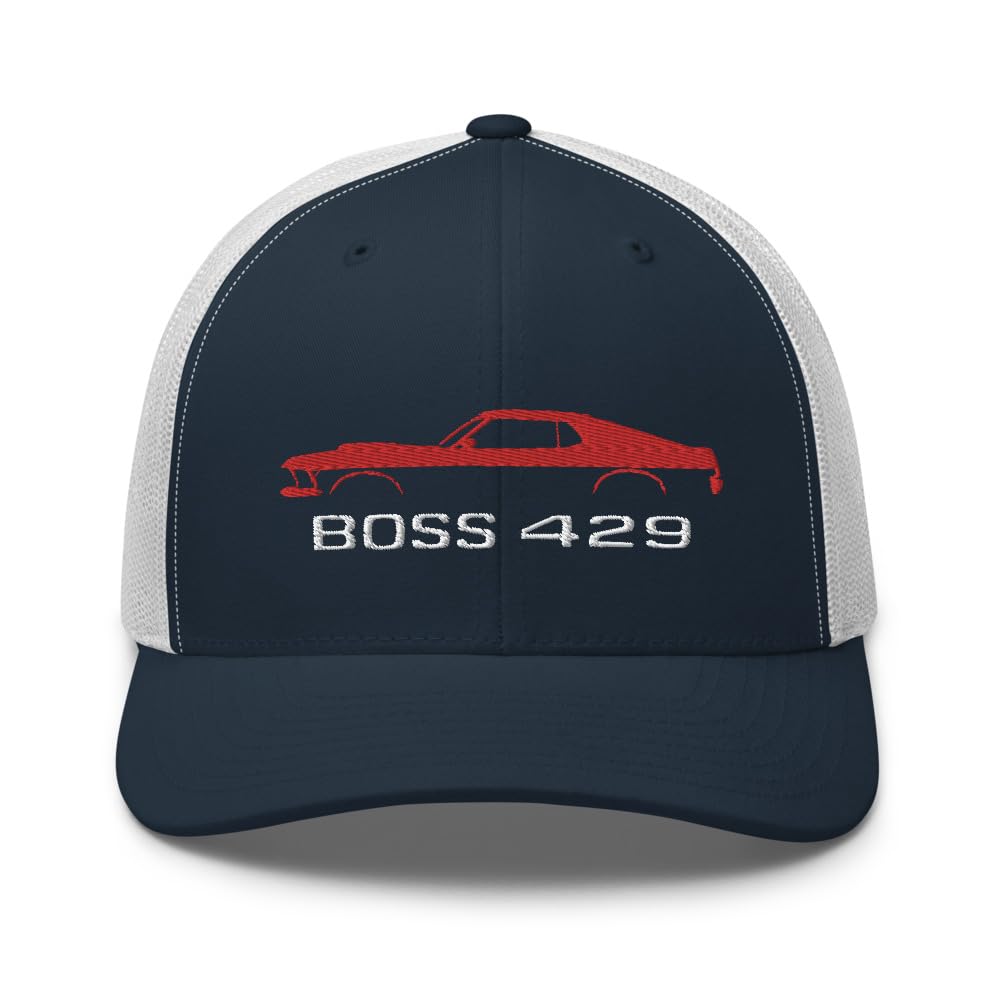 1969 Boss 429 Stang Red Muscle Właściciele Samochodów Kierowcy Niestandardowa Haftowana Czapka Trucker Czapka Snapback